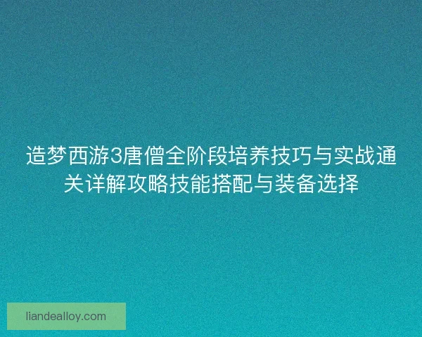 造梦西游3唐僧全阶段培养技巧与实战通关详解攻略技能搭配与装备选择